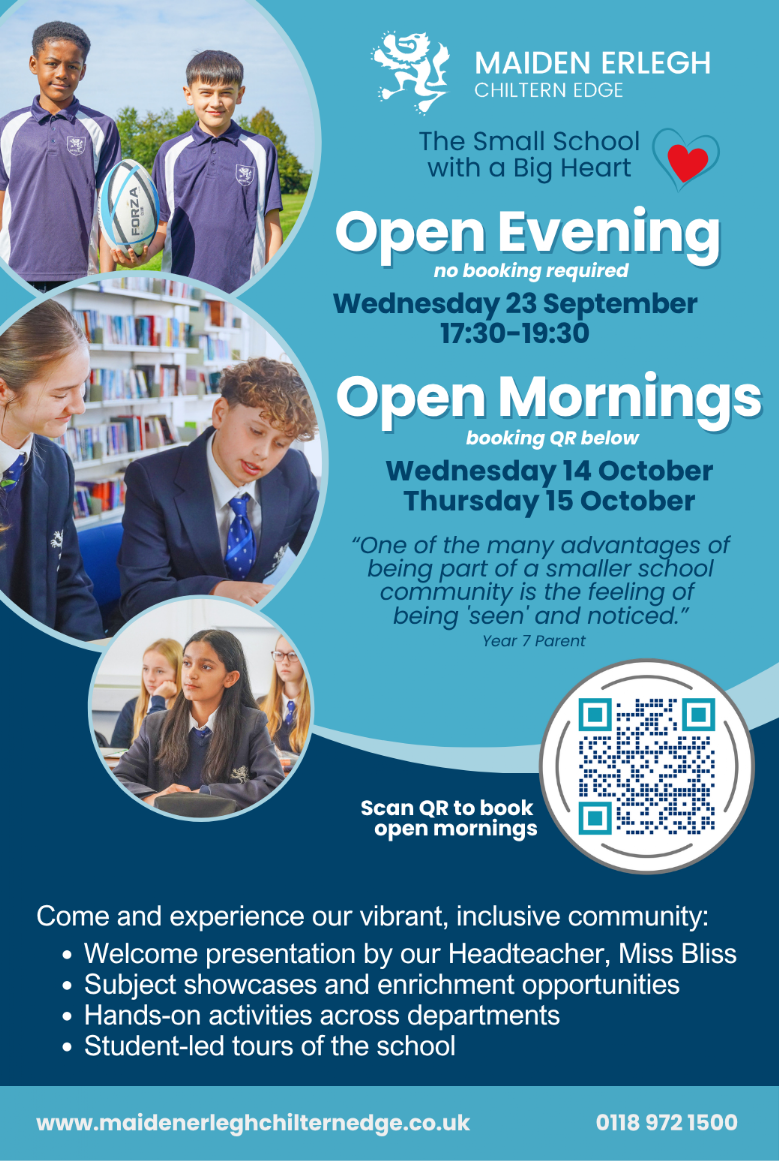 Image with Open Evening information